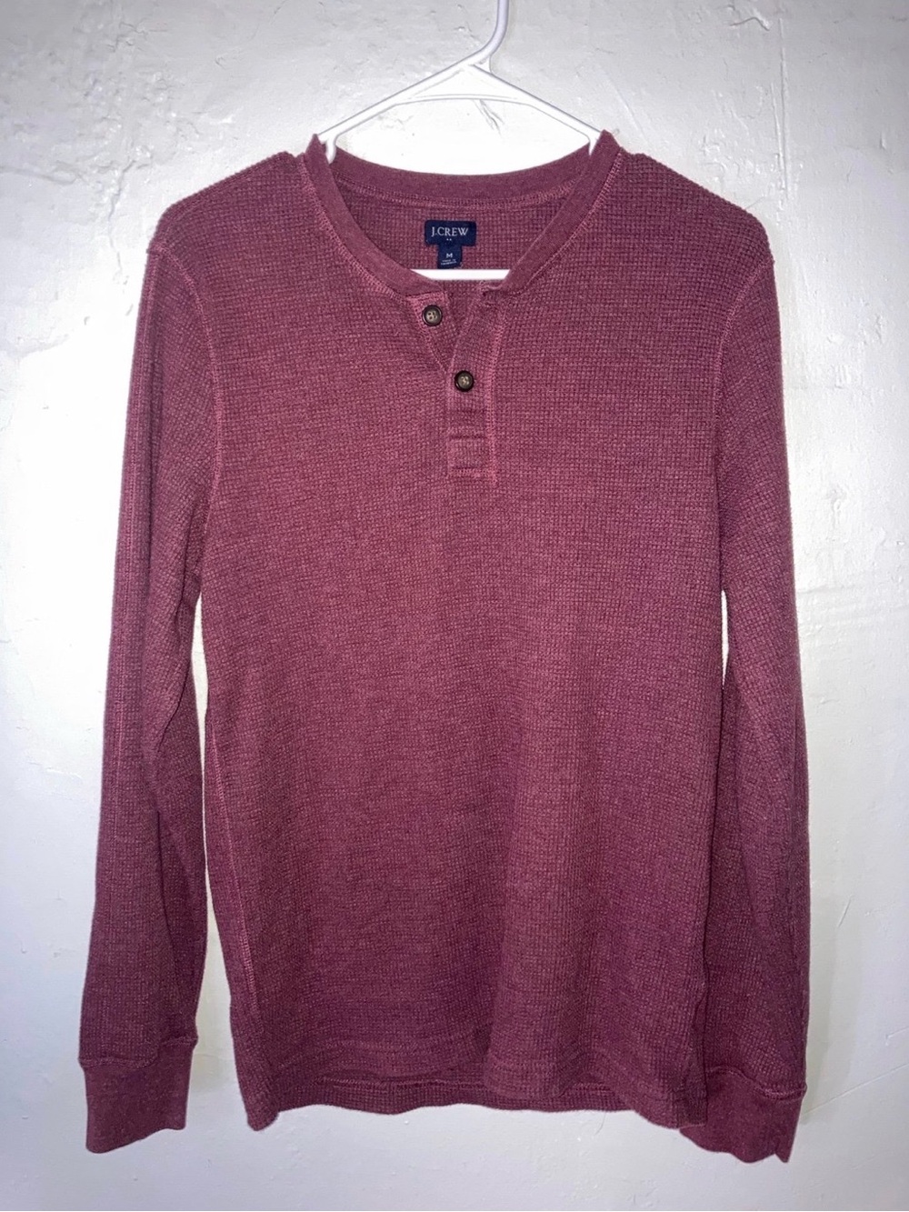 J. Crew Factory Men's Long-Sleeve Henley in Burgundy